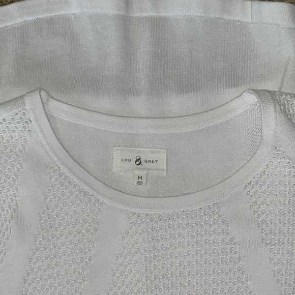 LOU & GREY White long Sleeve open knit 💯 Cotton Sweater Sz. MD - Picture 14 of 16